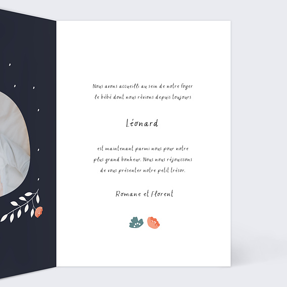 Faire part naissance Arbre Généalogique Intérieur Droit