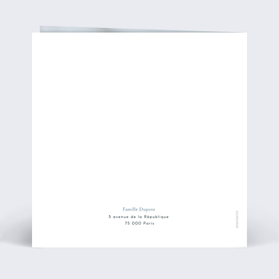 Faire part naissance Gravure Vintage Verso