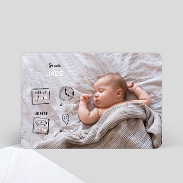 Faire-part de Naissance Virtuel Welcome sweetie !