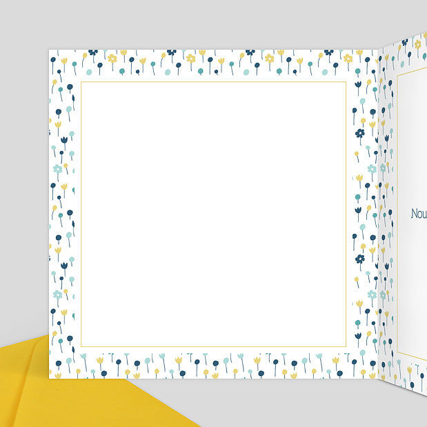 Faire-part de Naissance Multi Parterre de Fleurs Intérieur Gauche