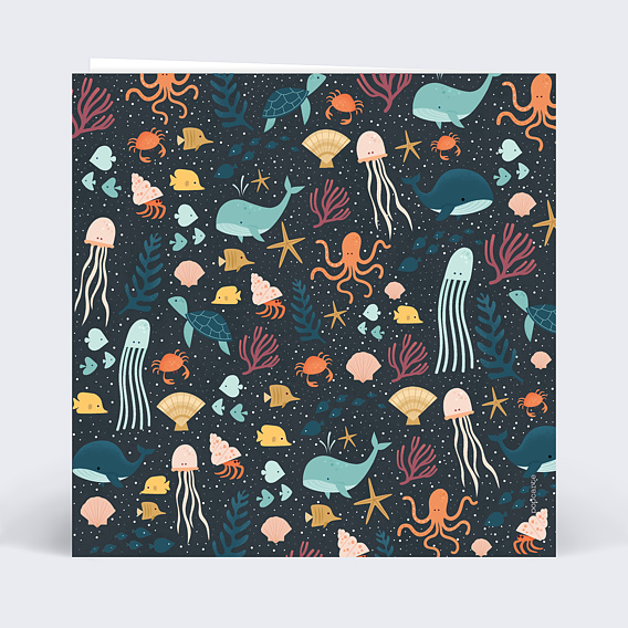 Faire part naissance Multi Etoiles de Mer Verso