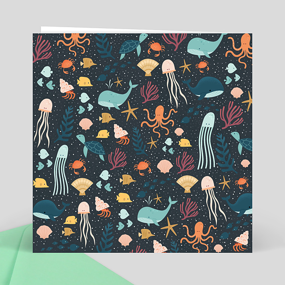 Faire part naissance Multi Etoiles de Mer Verso