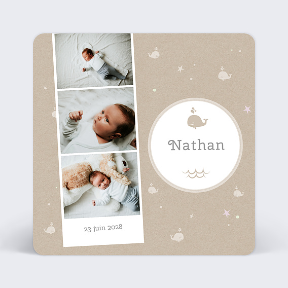 Faire part naissance Faire-part Baleine