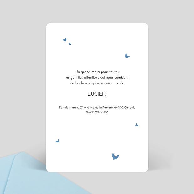 Faire-part de naissance Certificat nuages Verso