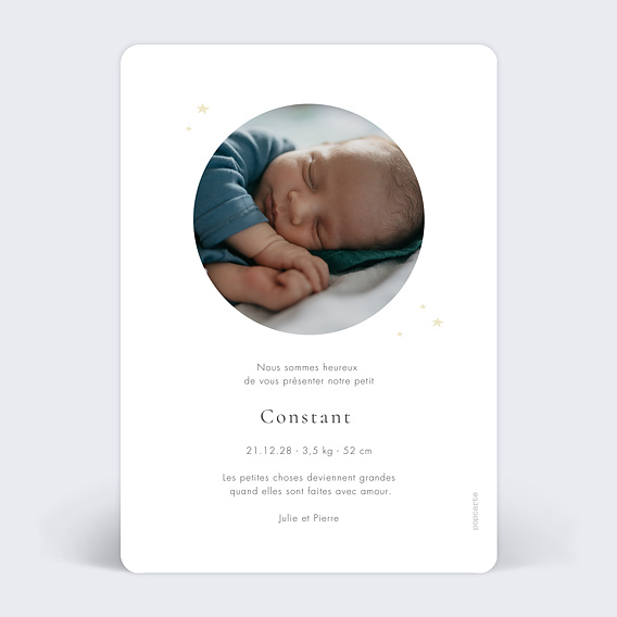 Faire part naissance Faire-part Étoilé Verso