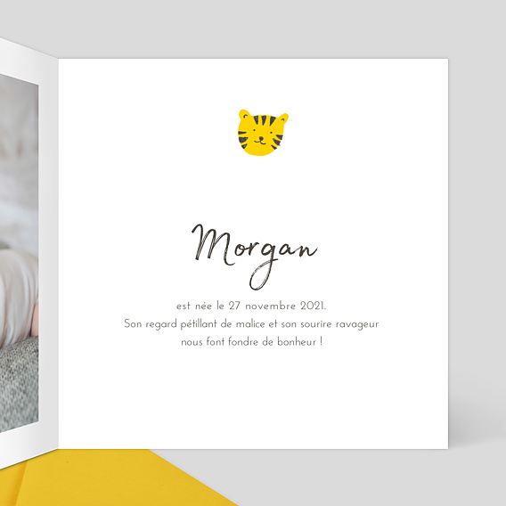 Faire part naissance Graouu Intérieur Droit