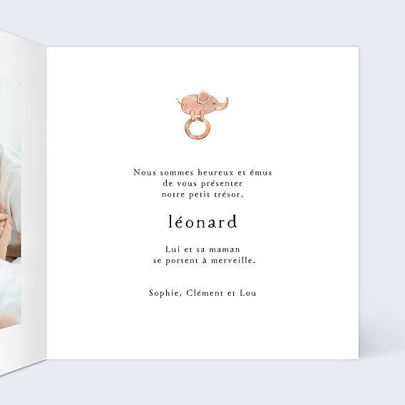 Faire part naissance Jeux d'Enfant Intérieur Droit