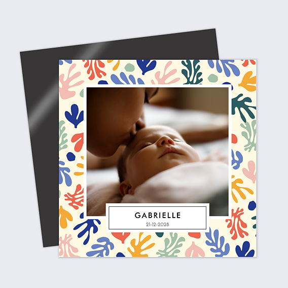 Faire part naissance Feuilles Exotiques