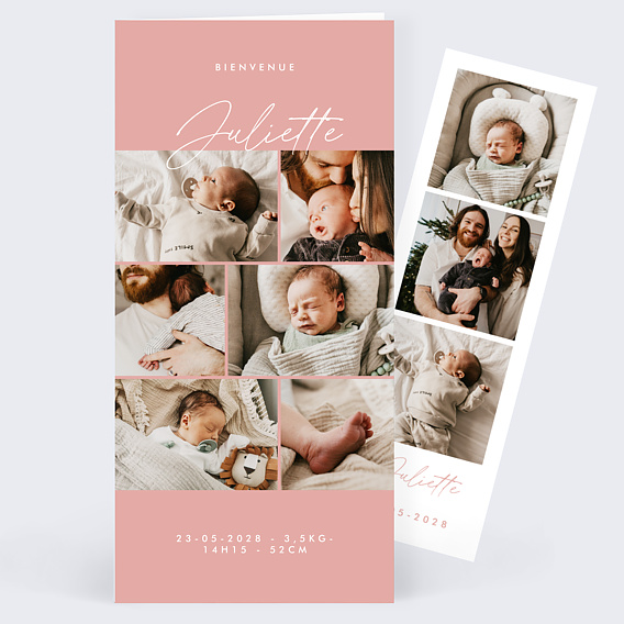 Faire part naissance Fille Élégance