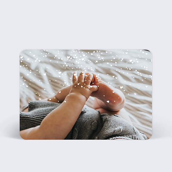 Faire-part Naissance Naissance Pluie Coeurs