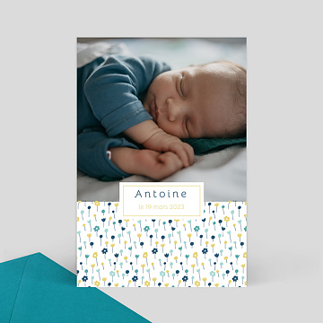 Faire-part de Naissance Virtuel Parterre de fleurs