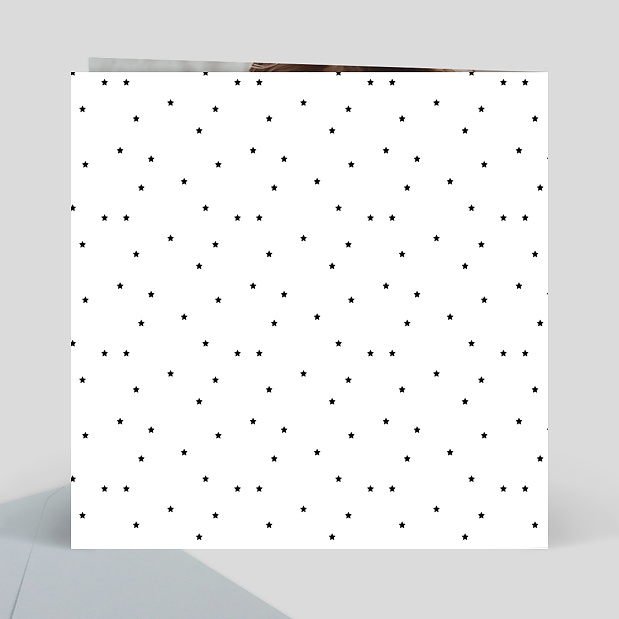 Faire-part de naissance multi noir et blanc Verso