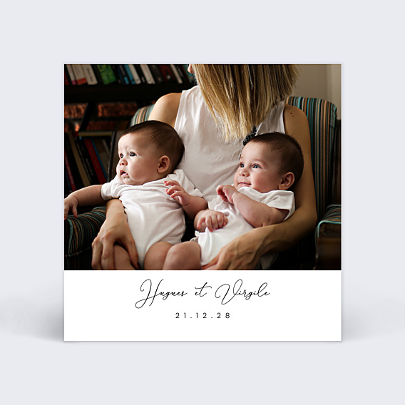 Faire-part Naissance Faire-part jumeaux tissu 3