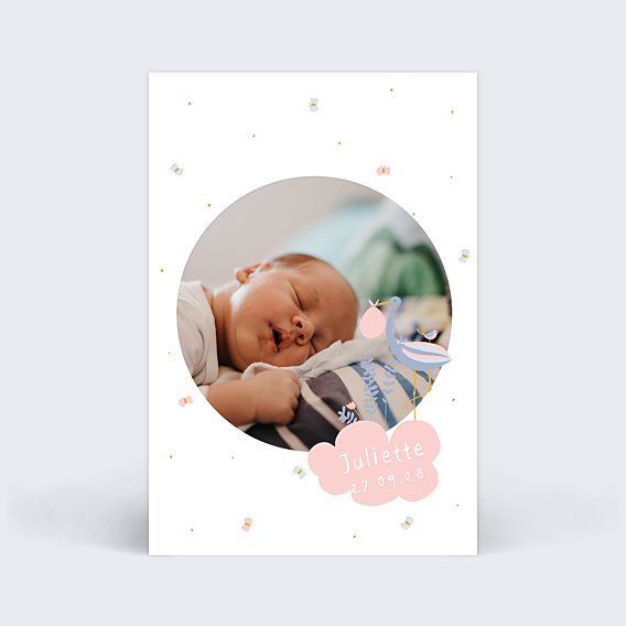 Faire-part Naissance Jolie Cigogne