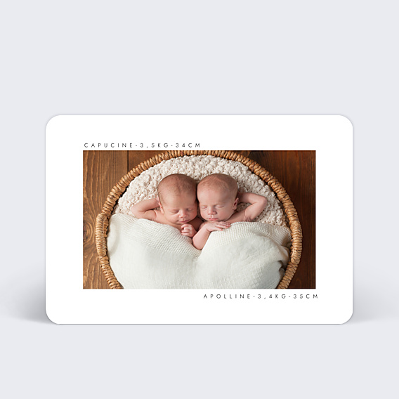 Faire-part Naissance Carte naissance jumeaux