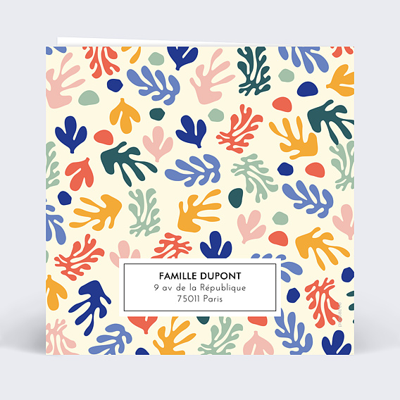 Faire part naissance Feuilles Exotiques Verso