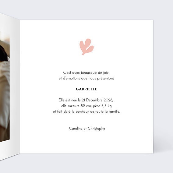 Faire-part Naissance Feuilles Exotiques
