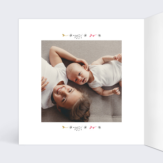 Faire part naissance Multi Feuilles d'Automne Intérieur Gauche