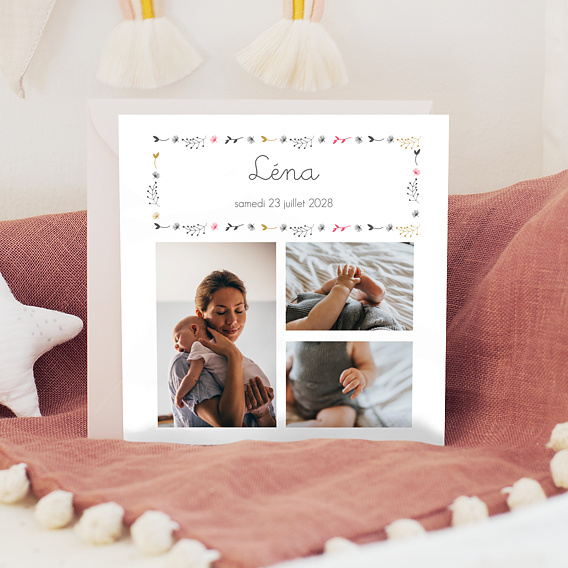 Faire part naissance Multi Feuilles d'Automne