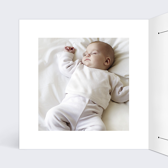 Faire part naissance Classique Cadre Intérieur Gauche