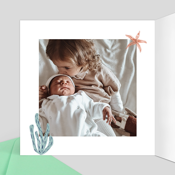 Faire part naissance Etoiles de Mer Intérieur Gauche