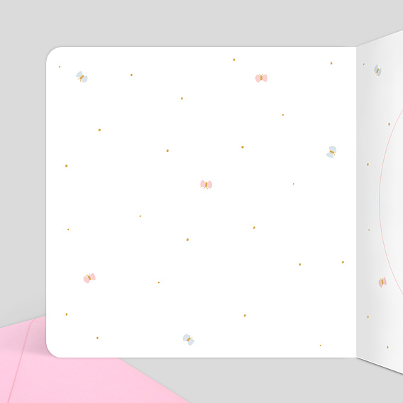 Faire part naissance Jolie Cigogne Intérieur Gauche