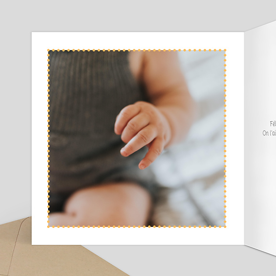 Faire part naissance Picto Photo Intérieur Gauche