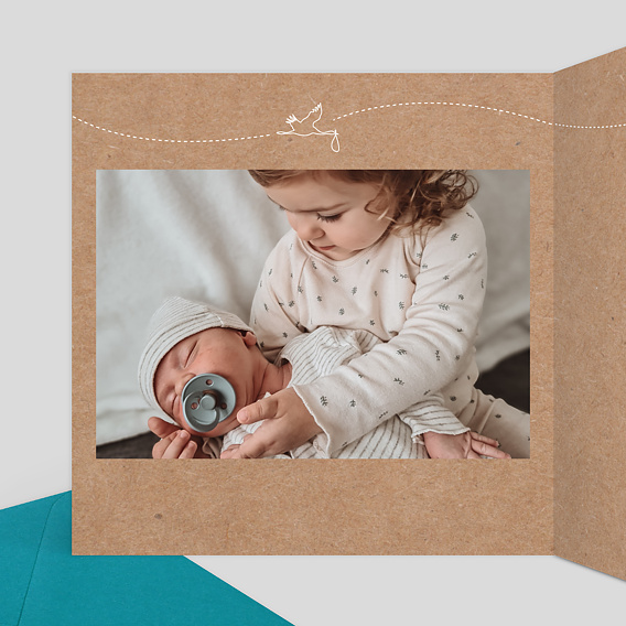 Faire part naissance Rétrospective Kraft Intérieur Gauche