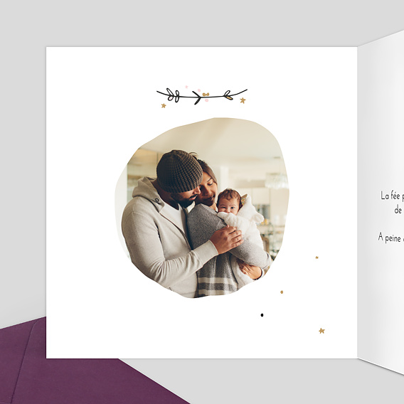 Faire part naissance Petite Princesse Intérieur Gauche