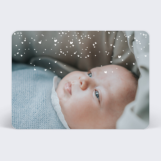 Faire-part Naissance Naissance Pluie Coeurs