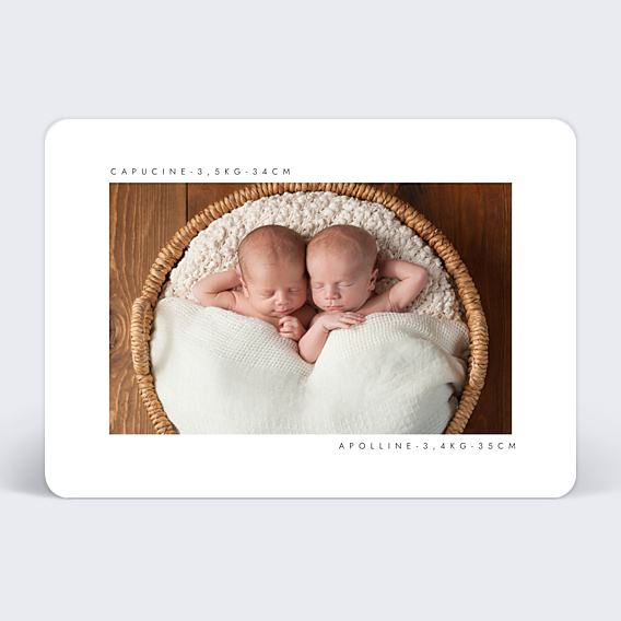 Faire-part Naissance Carte naissance jumeaux