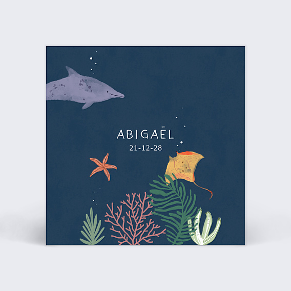 Faire part naissance Etoiles de Mer