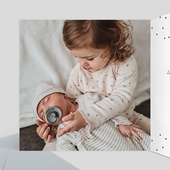 Faire part naissance Multi Noir et Blanc Intérieur Gauche