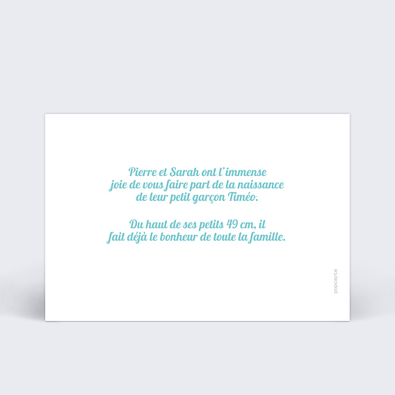 Faire-part Naissance Collage coeurs naissance garçon