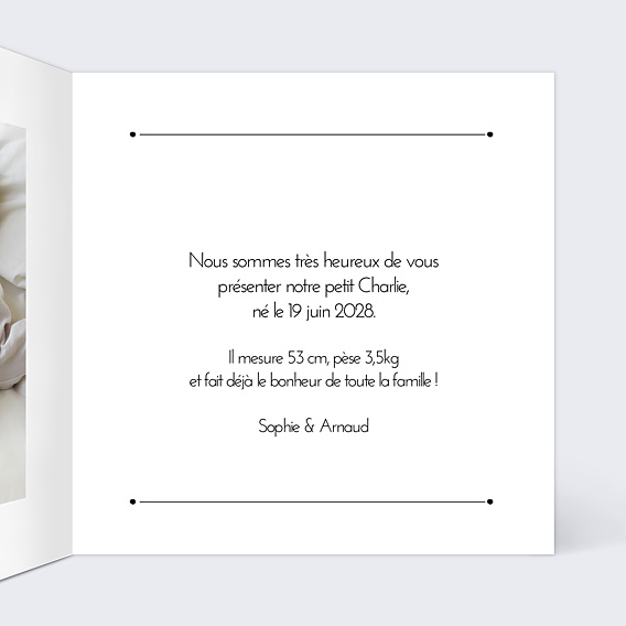Faire-part Naissance Classique Cadre
