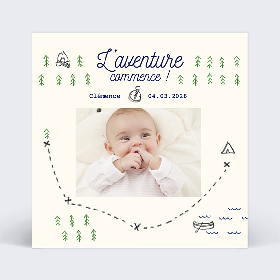 Faire-part Naissance Tipi
