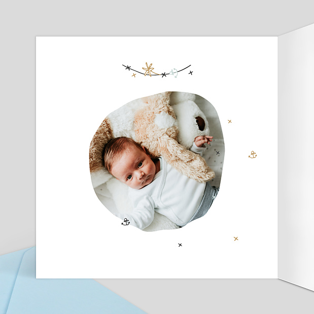 Faire-part de naissance à l'abordage Intérieur Gauche
