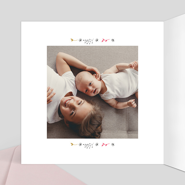 Faire-part de Naissance Multi Feuilles Automne Intérieur Gauche