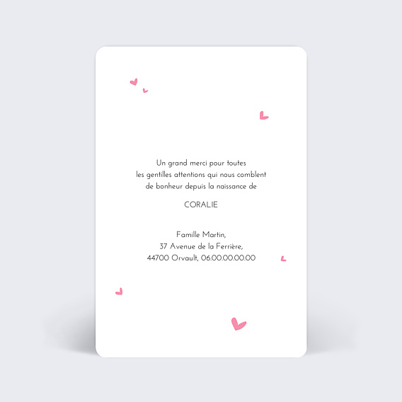 Faire-part Naissance Certificat nuages girly