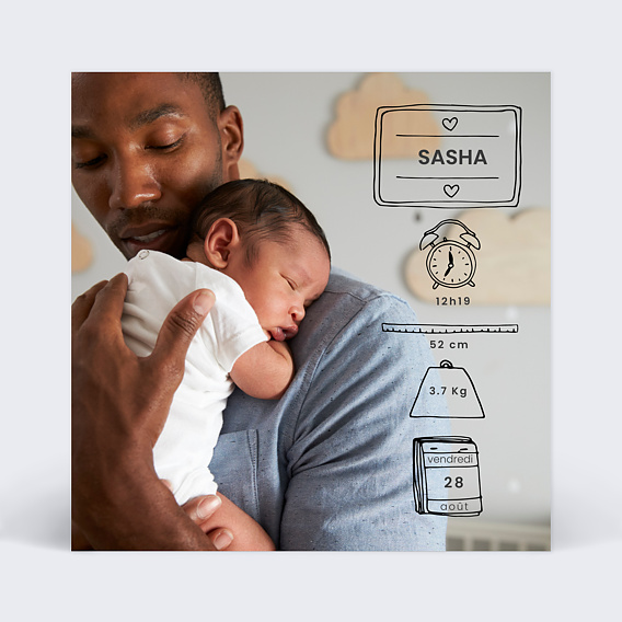 Faire part naissance Certificat Design