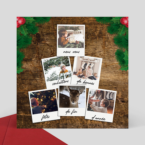 Carte de Noël Carte noel polaroid