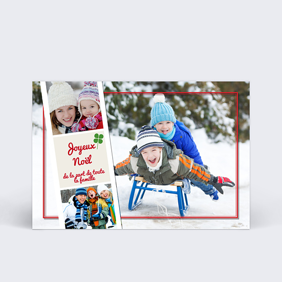 Carte de Noël Noël  cadre photos