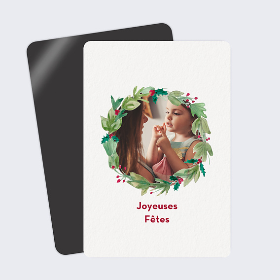 Carte de Noël Couronne de Noël photo aquarelle