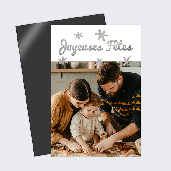 Carte de Noël  Etoiles d'argent