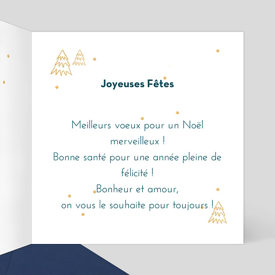 Carte de Noël  Sapins  Intérieur Droit