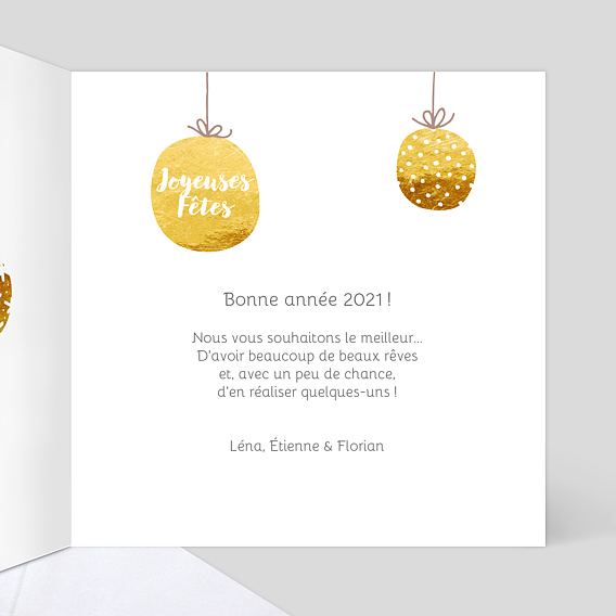 Carte de Noël Suspensions Intérieur Droit