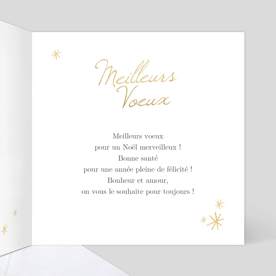Carte de Noël  Souhait pailleté Intérieur Droit