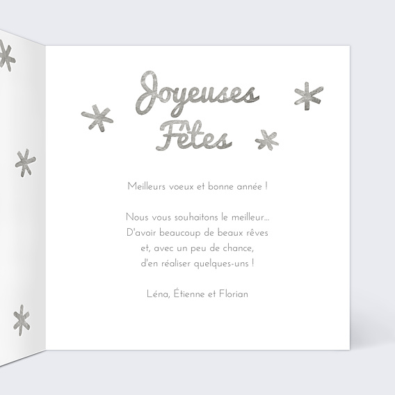 Carte de Noël Etoiles d'argent