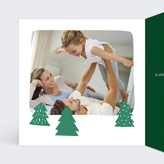 Carte de Noël Forêt Intérieur Gauche