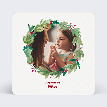 Carte de Noël Couronne de noël